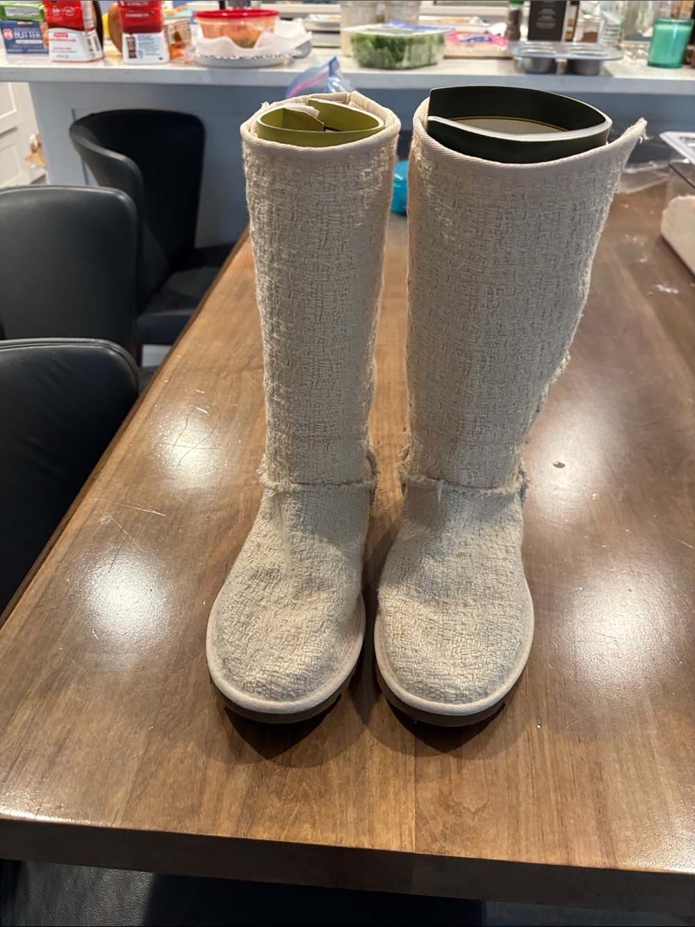 UGG Cream Textured Knee-High Boots